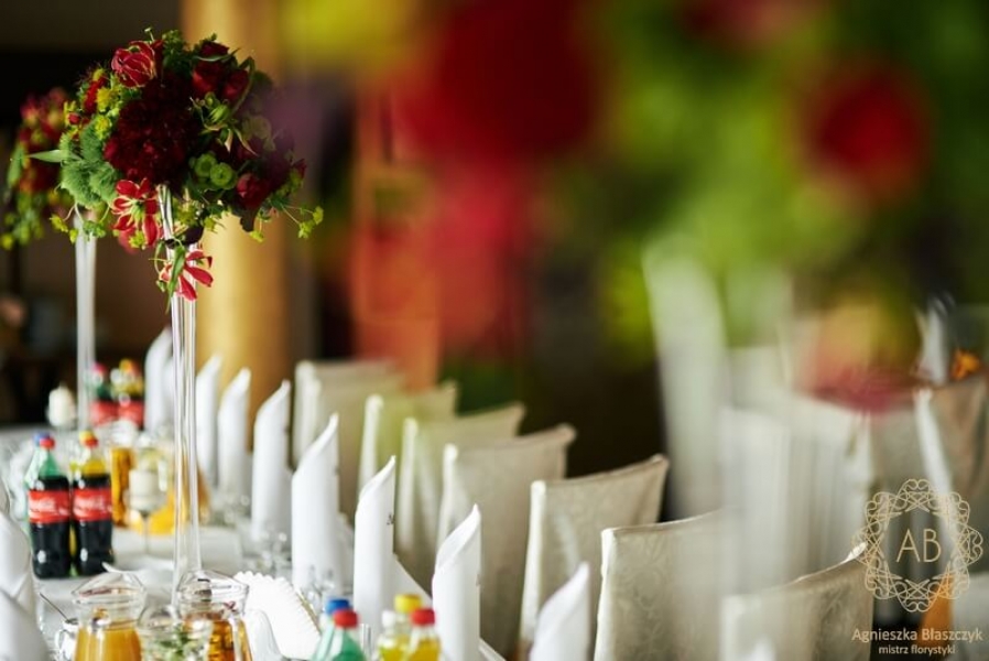 Dekoracja ślubna - dekoracja sali - dekoracje stołów
