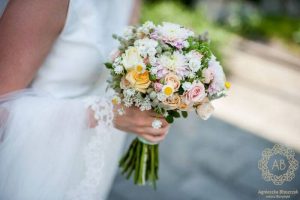 Bukiet ślubny pastelowy Agnieszka Błaszczyk abkwiaty Kraków
