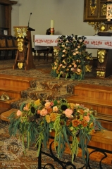 Dekoracja kościoła na ślub Kraków jesienne kompozycje Agnieszka Błaszczyk abkwiaty