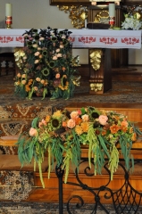 Dekoracja kościoła na ślub Kraków jesienne kompozycje Agnieszka Błaszczyk abkwiaty