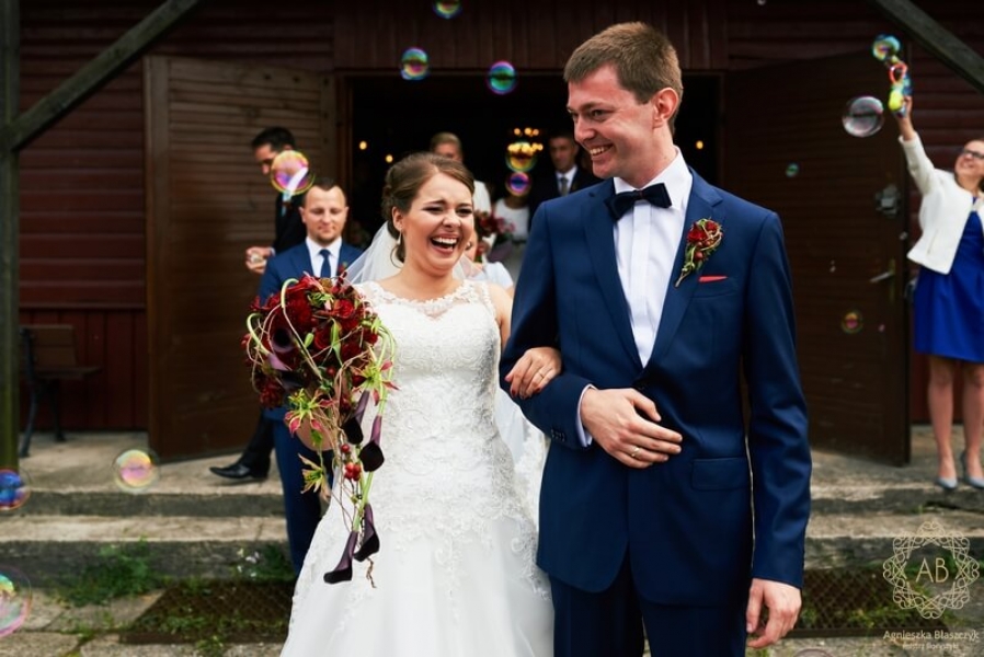 spływający bukiet ślubny