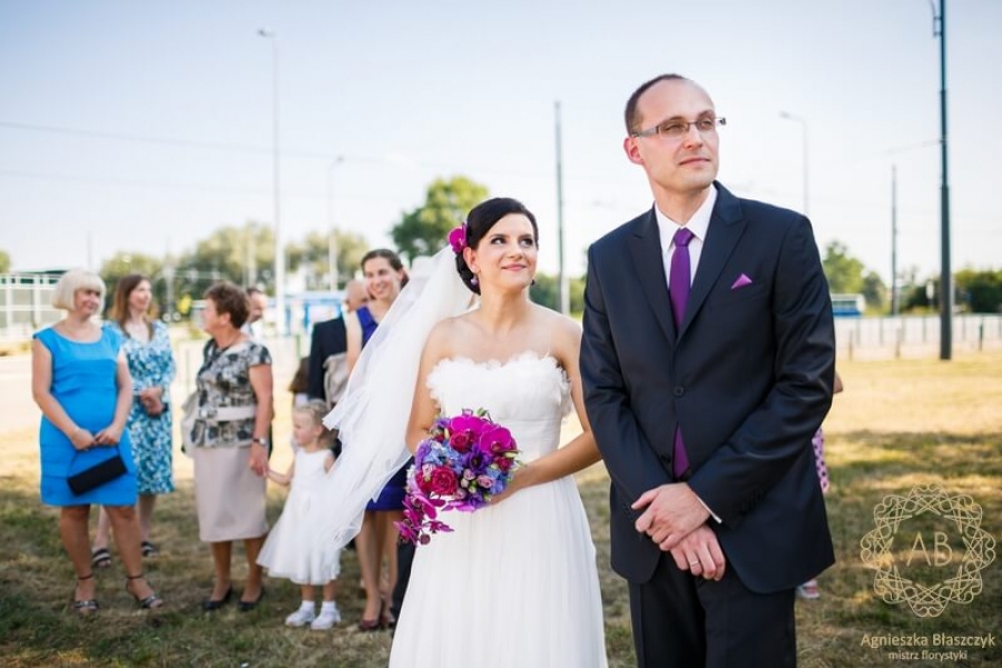 Dekoracja ślubna - spływający bukiet ślubny